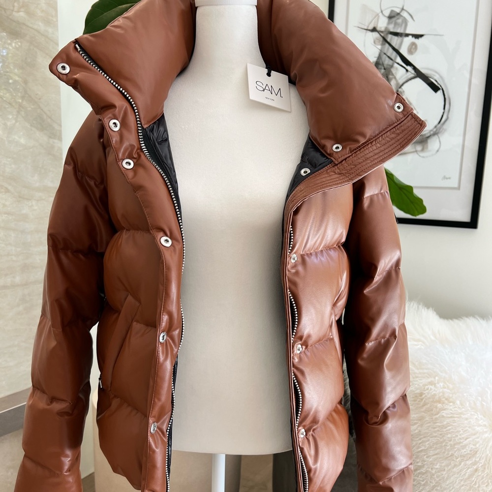 SAM vegan leather puffer coat